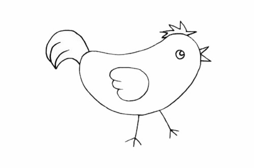 一步步教你画简单的公鸡