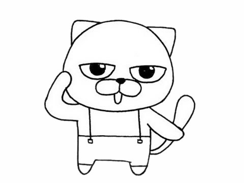 卡通加菲猫简笔画