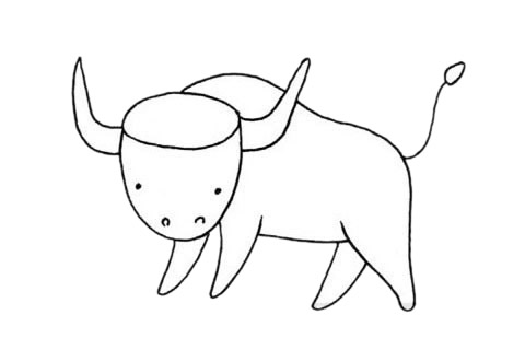 关于驼牛的简笔画