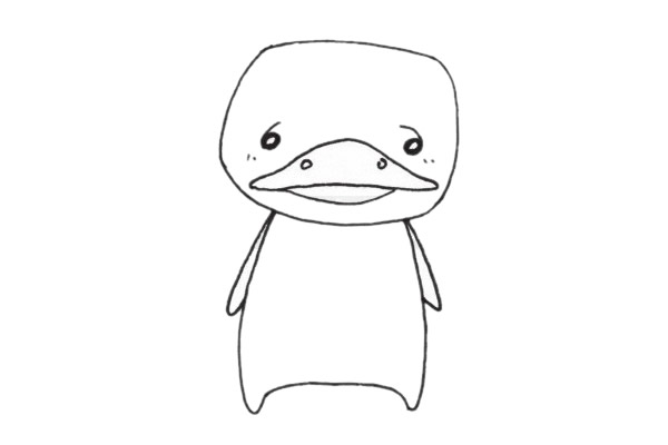 卡通鸭嘴兽简笔画步骤