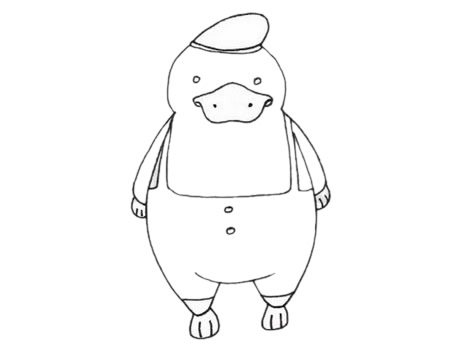鸭嘴兽卡通简笔画