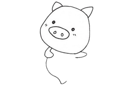 蹦蹦跳跳的小猪简笔画