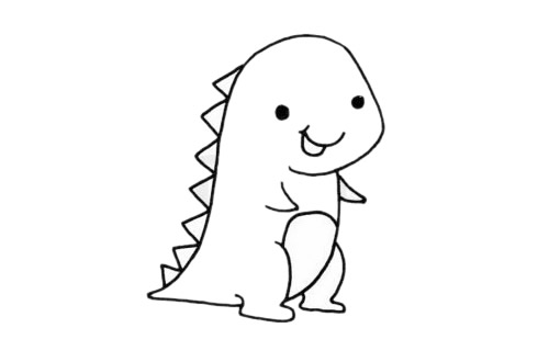恐龙宝宝简笔画步骤