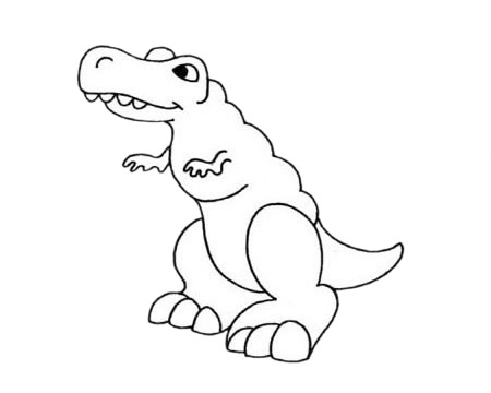 一组卡通的恐龙简笔画