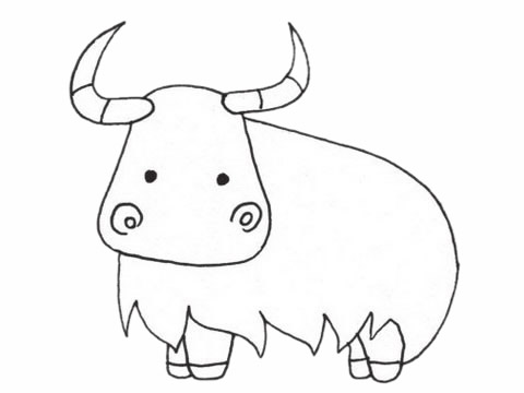 关于牦牛的简笔画