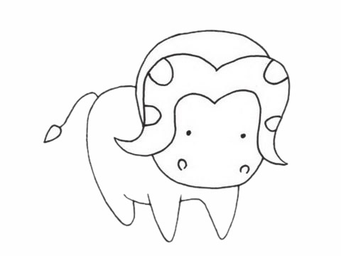 可爱的小牦牛简笔画