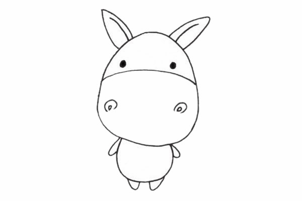 小毛驴卡通简笔画步骤