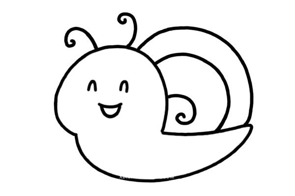 胖乎乎的蜗牛卡通简笔画