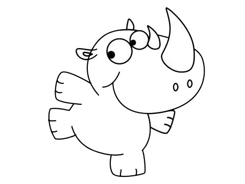 卡通的犀牛怎么画