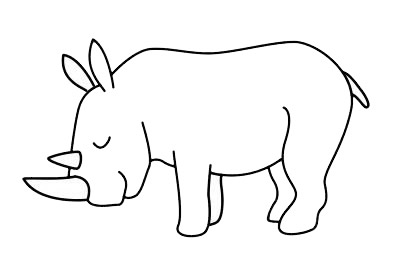 超简单的犀牛儿童画