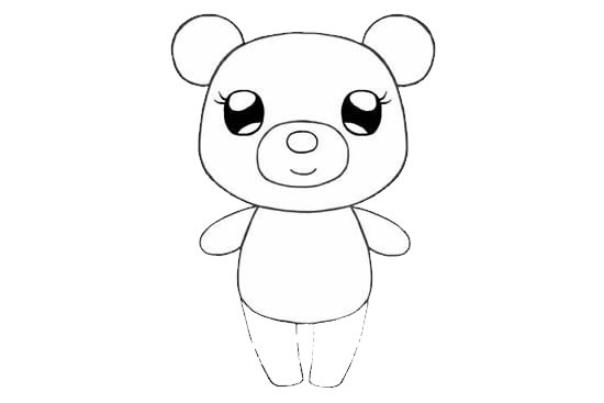 可爱的小熊姑娘卡通简笔画