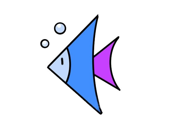 三角形的热带鱼简笔画