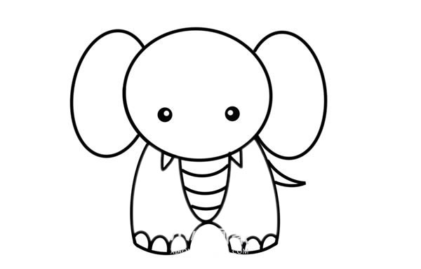 简单可爱的大象怎么画