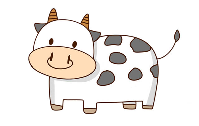 奶牛怎么画 奶牛儿童简笔画
