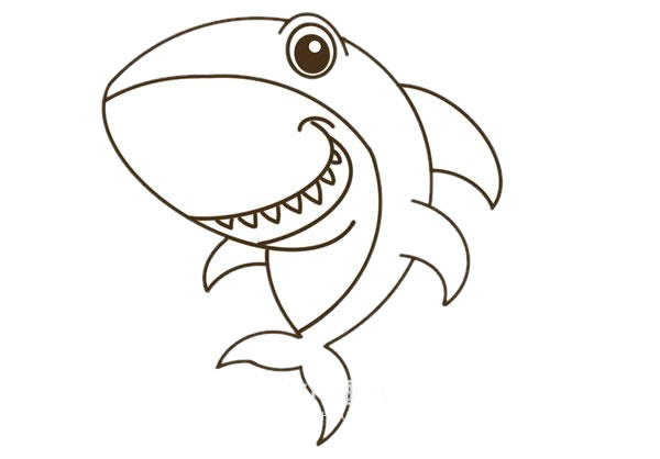 关于鲨鱼的卡通简笔画