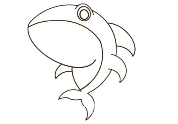 关于鲨鱼的卡通简笔画