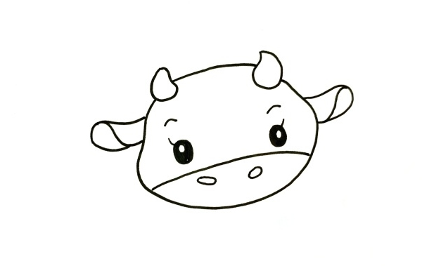 卡通的小牛简笔画步骤