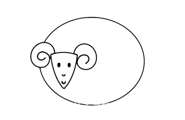 圆圆的山羊简笔画步骤