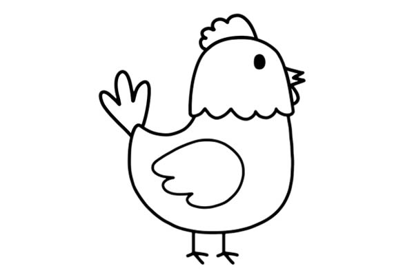 农场里的公鸡简笔画步骤