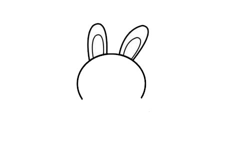 背着胡萝卜的小白兔简笔画