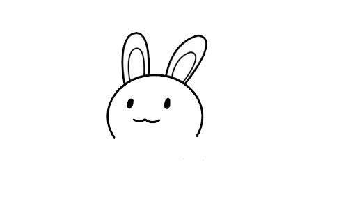 背着胡萝卜的小白兔简笔画