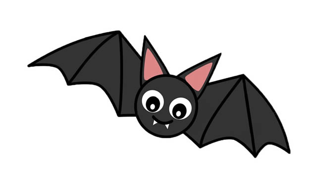 黑蝙蝠卡通简笔画