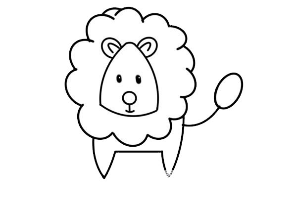 卡通狮子简笔画步骤