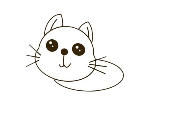 黄色小猫简笔画步骤