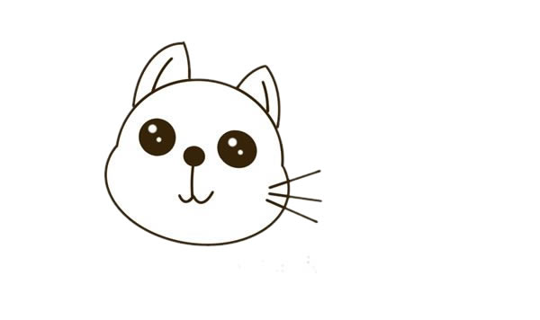 黄色小猫简笔画步骤