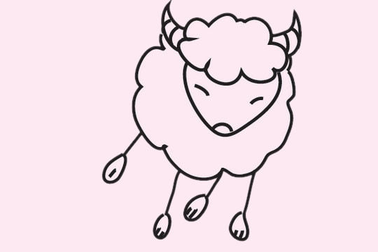 简单的绵羊儿童简笔画