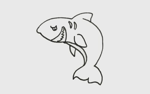 巨齿鲨简笔画画法