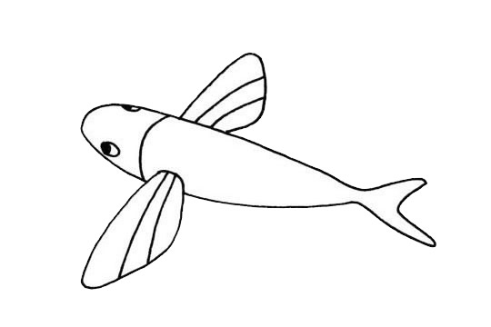 简单的飞鱼儿童画