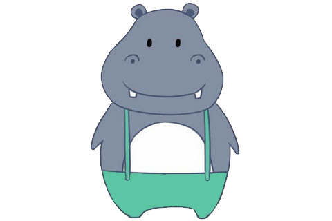 卡通河马简笔画画法