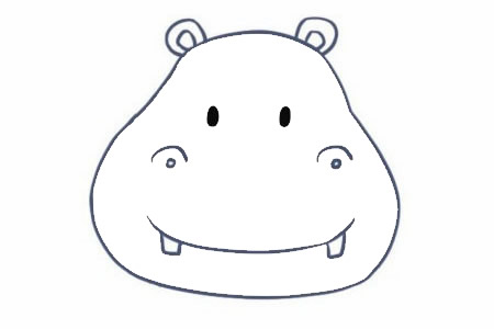 卡通河马简笔画画法
