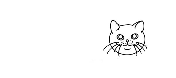 橘色小猫简笔画步骤