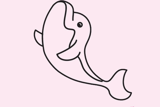 跃起的海豚简笔画