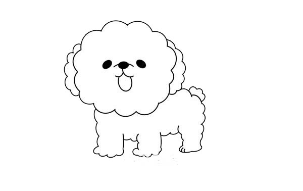 黄色泰迪犬简笔画画法步骤