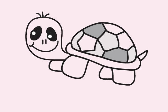 呆萌的乌龟简笔画