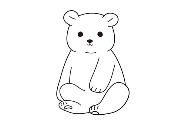 可爱卡通北极熊简笔画
