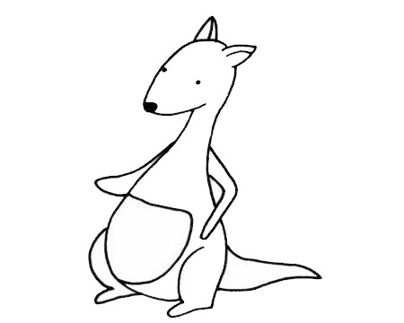 关于袋鼠的简笔画