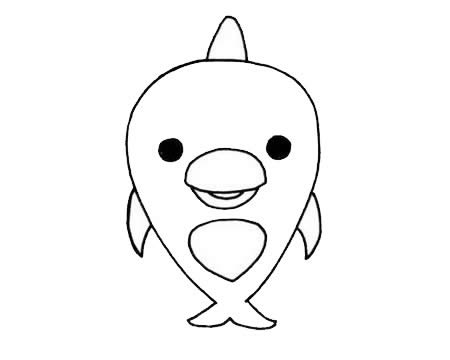 卡通小海豚简笔画