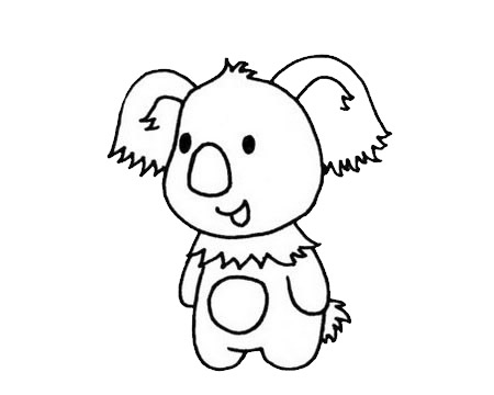 卡通风格考拉简笔画