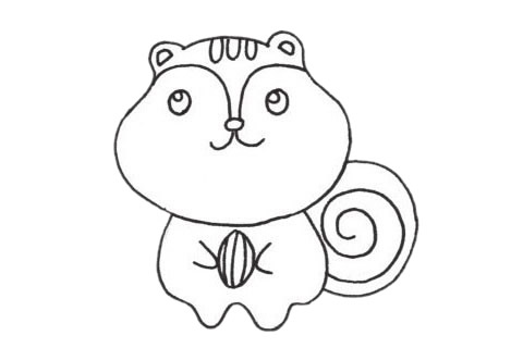 萌萌哒松鼠简笔画
