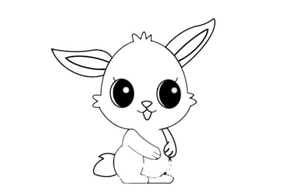 大眼睛可爱的小兔子简笔画