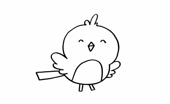 可爱的小鸟简笔画步骤