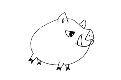 一头小野猪简笔画