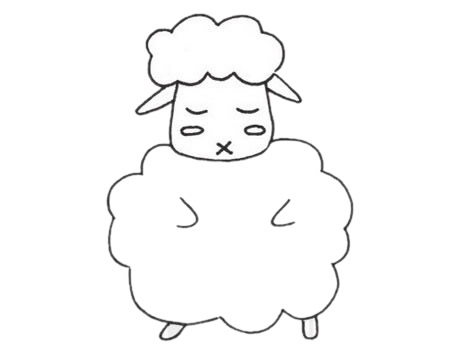 卡通绵羊简笔画