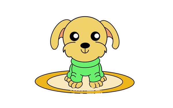 卡通贵宾犬简笔画的画法