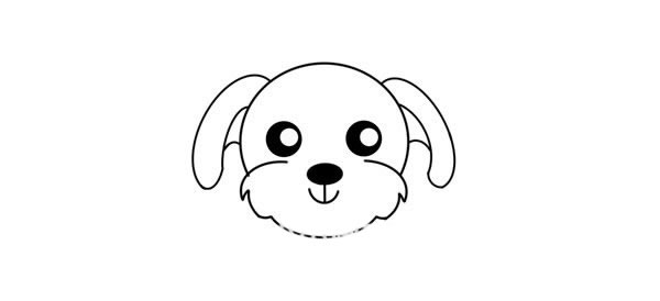 卡通贵宾犬简笔画的画法