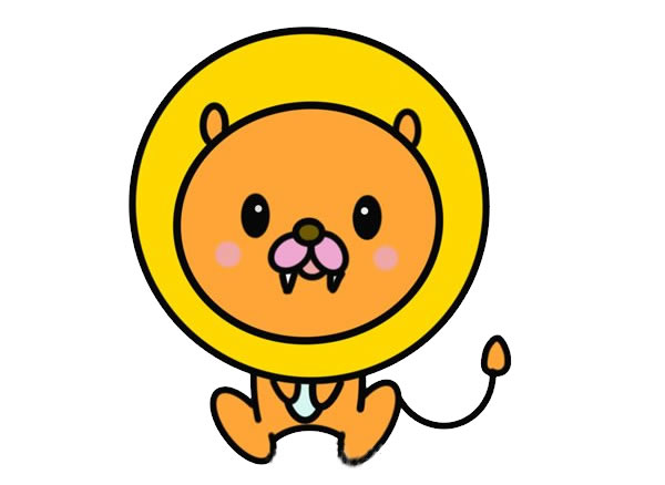 简单的卡通狮子儿童画